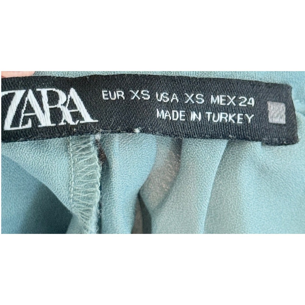 Zara Pleated High Neck‎ Sleeveless Maxi Dress Light Blue XS Column Gown - Picture 5 of 5